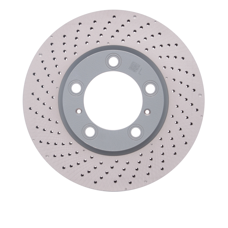 Porsche Boxster Brake Rotor (1) - Left Front - R1 Concepts - Drilled Carbon Alloy GeoMET - `13-`16